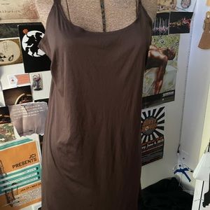 Little brown slip dress